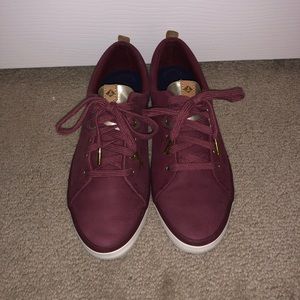 Burgundy and gold Sperry sneakers size 7.5 worn once